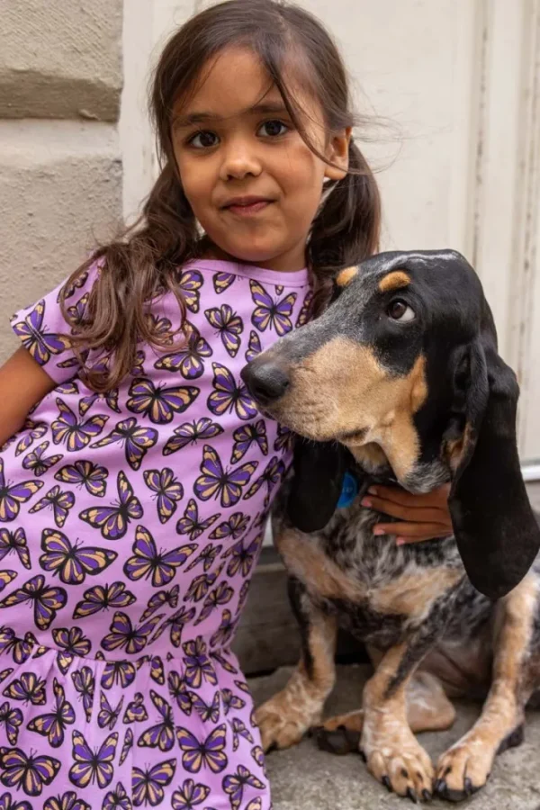 Dyrzanzi SS Dress AOP/STRIB Soft Viola FLUTTER