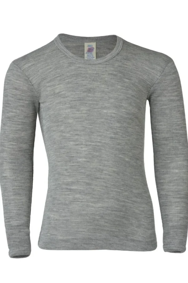 Engel Wool Natur Kids Shirt LS Lt Grey Melange