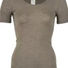 Engel Wool Natur Ladies Shirt SS Walnut