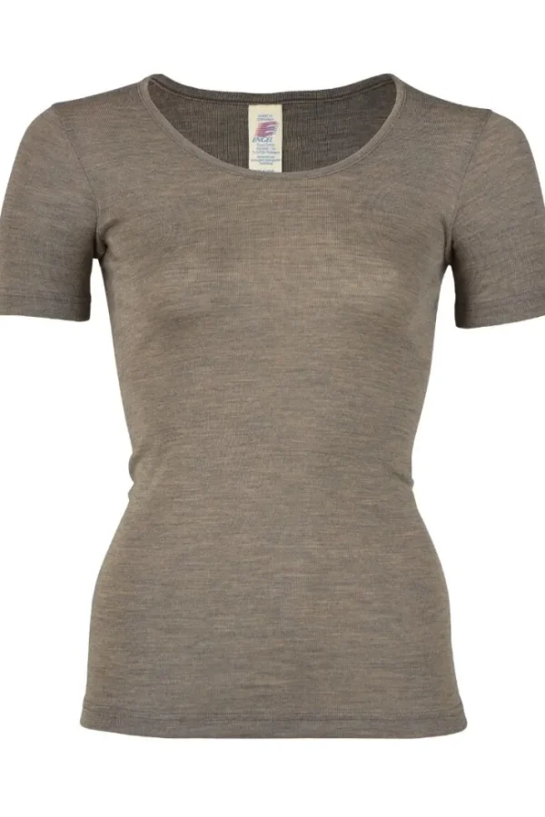 Engel Wool Natur Ladies Shirt SS Walnut