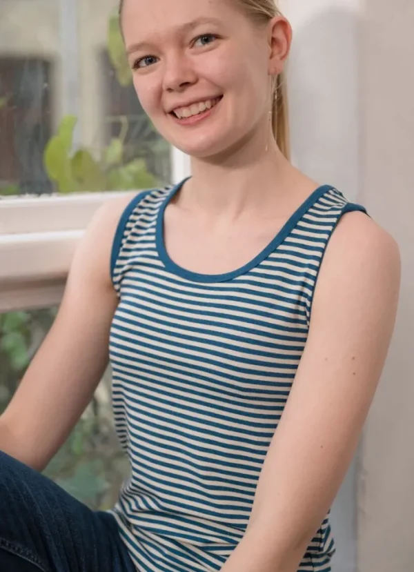 ESS - Allinge Wool Top Stone Blue/Chalk