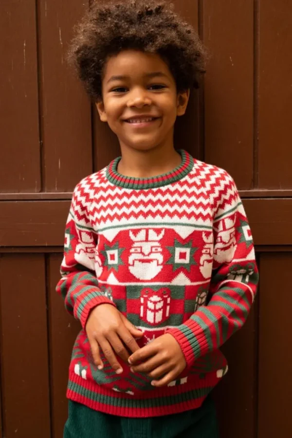 ESS - DaneHOHOHO Sweater Xmas red/Offwhite/Green