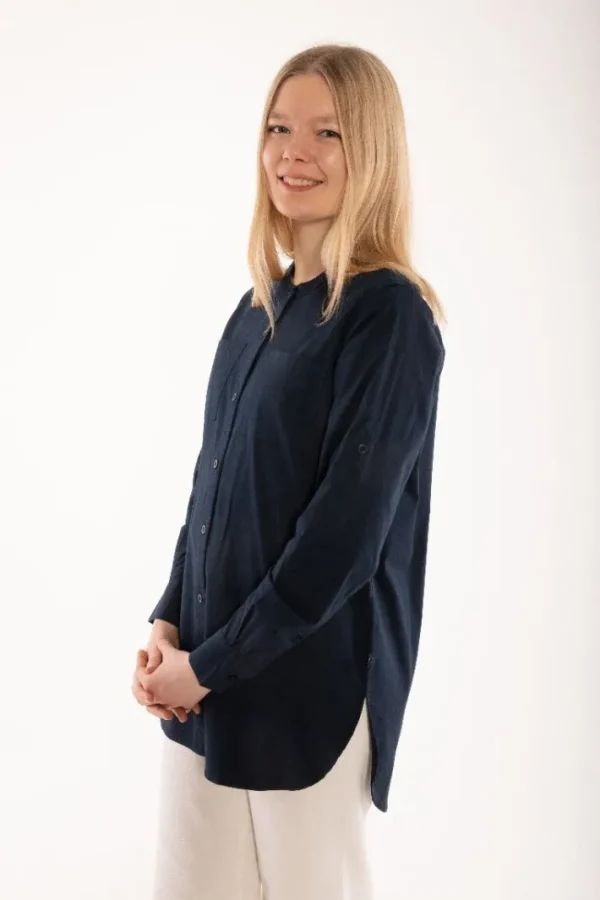 ESS - Joy Poplin Shirt Navy