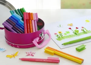 Faber Castell Tusser Connector Håndtaske ASS. Colors 33 Stk