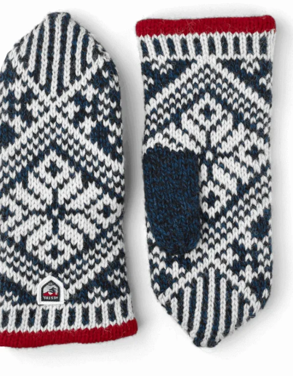 Hestra Nordic Wool Mittens Blue/Off White