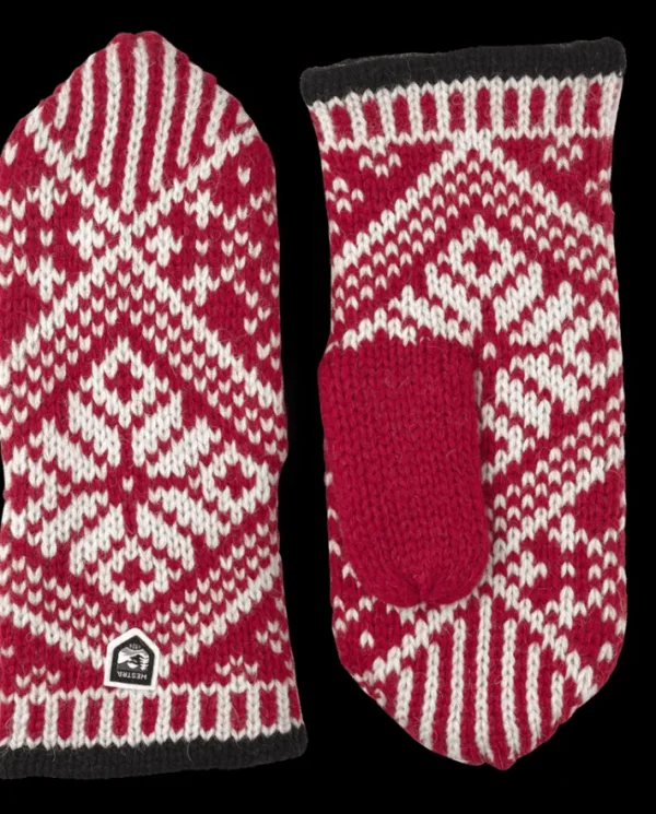 Hestra Nordic Wool Mittens Red/Off White