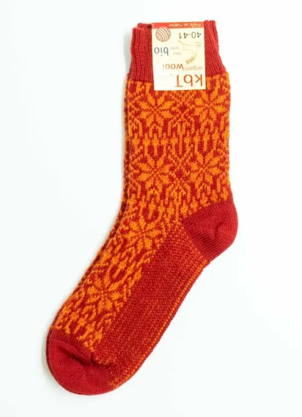 Hirsch Natur Wool Socks Dk Red/Orange