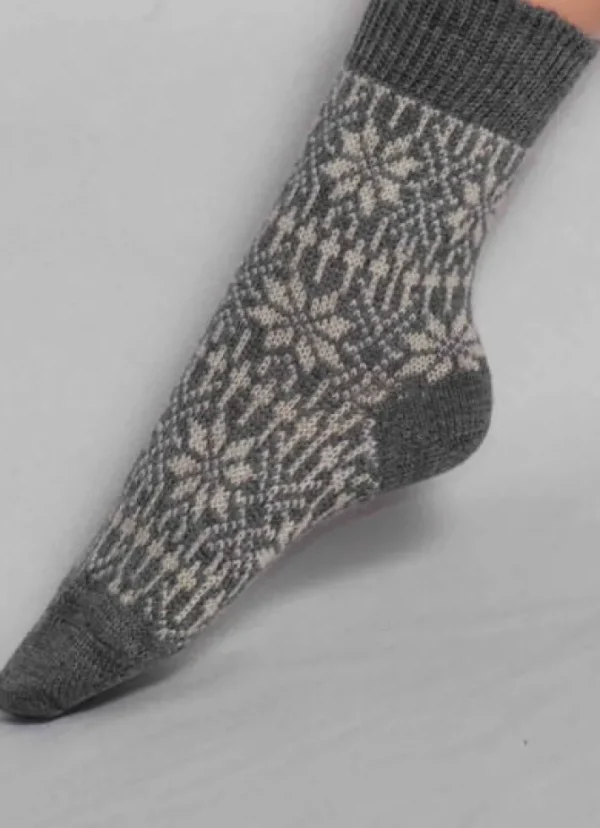 Hirsch Natur Wool Socks Grey/White