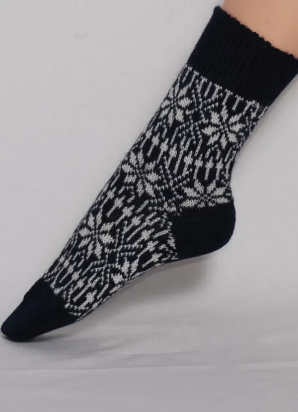 Hirsch Natur Wool Socks Marine/White