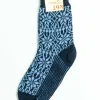 Hirsch Natur Wool Socks Marine/Lt Blue