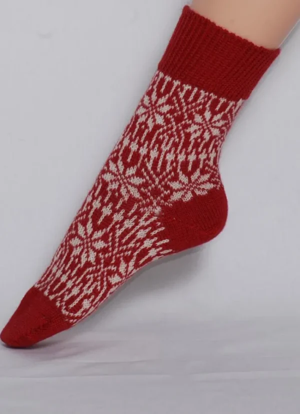 Hirsch Natur Wool Socks Red/White