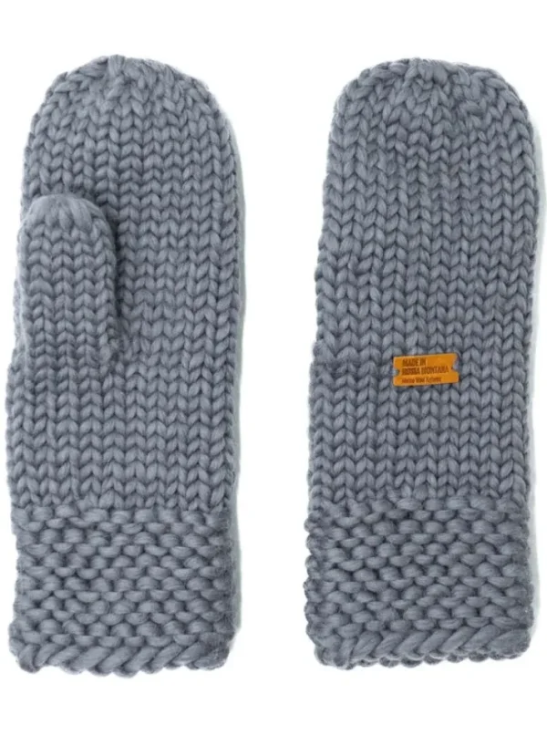 Håndstrikket Merinould Vanter Light Grey