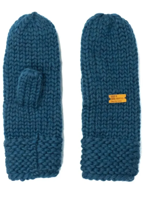 Håndstrikket Merinould Vanter Petrol