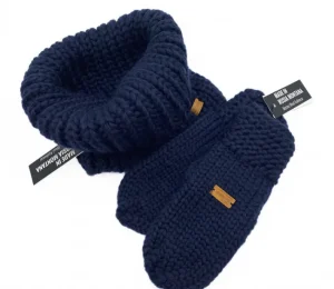 Håndstrikket Merinould Vanter Dress Blue