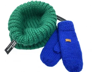 Håndstrikket Merinould Vanter Galaxy Blue