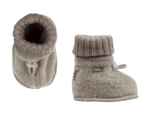 JOHA Sleeping Booties Uld Fleece Sesame Melange