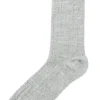 JOHA Wool Socks Thin Rib Grey