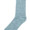 JOHA Wool Socks Thin Rib Blue