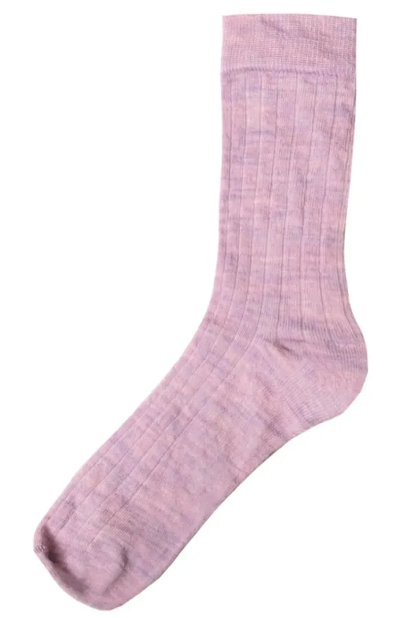 JOHA Wool Socks Thin Rib Lavender