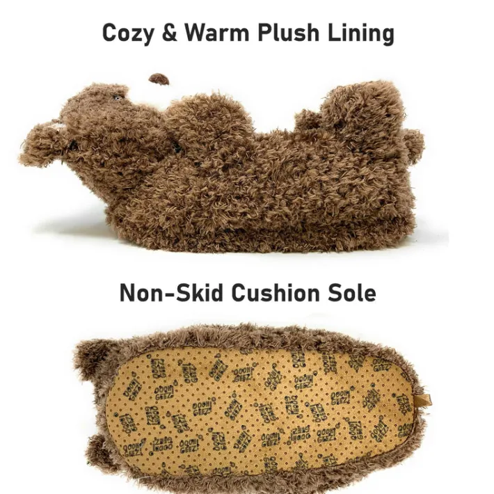 kids_cute_fluffy_cozy_non_2.webp Kid's Cute Fluffy Cozy Non-Slip Slippers Mocha the Bear