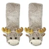 Kid's Funny Animal Plush Gripper Slipper Socks Moose Up