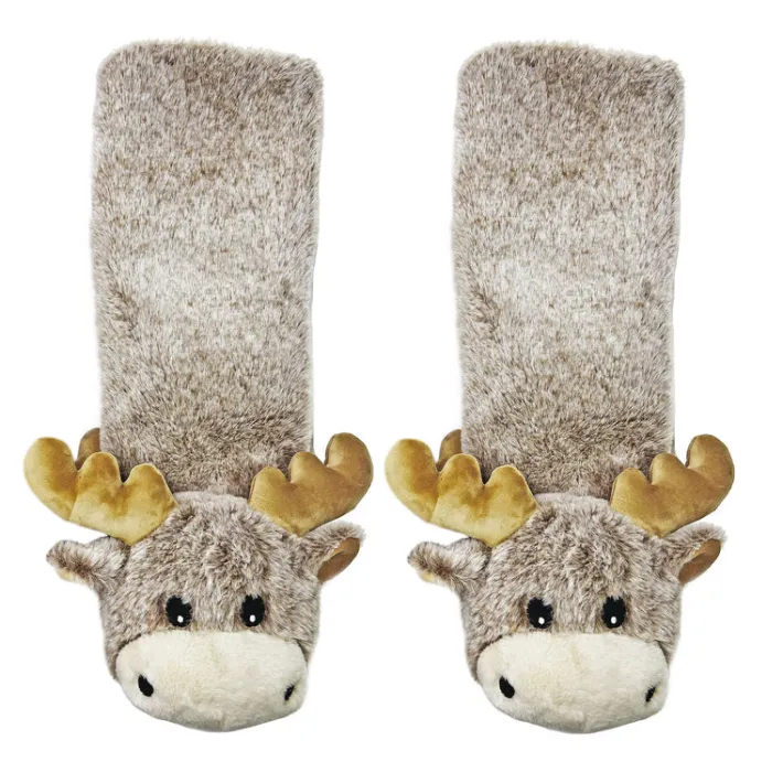 kids_funny_animal_plush_g_0.webp Kid's Funny Animal Plush Gripper Slipper Socks Moose Up