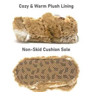 Kid's Funny Fluffy Non-Slip Slippers Dusty the Sloth