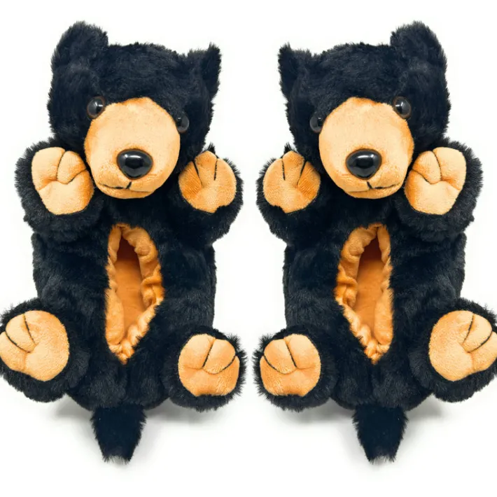 kids_plush_non_slip_slipp_0.webp Kid's Plush Non Slip Slippers Homer the Black Bear