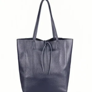 Leather shoulder bag Dark blue