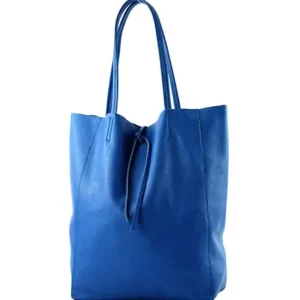 Leather Shoulder Bag Electric Blue