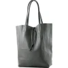 Leather Shoulder Bag Grey