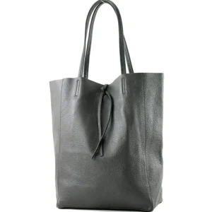 Leather Shoulder Bag Grey