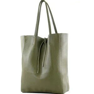Leather Shoulder Bag Olive Green