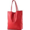 Leather shoulder bag Red