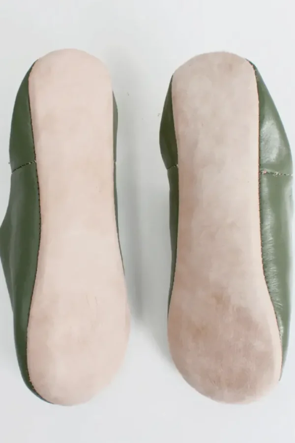 Marokkanske Babouche Tøfler Olive