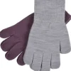 Melton 2-Pak Fingervanter Lila/Grey