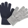 Melton 2-Pak Fingervanter Marine/Grey