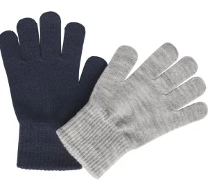 Melton 2-Pak Fingervanter Marine/Grey