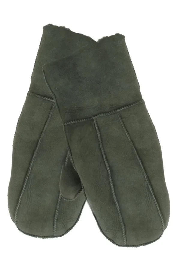 No Waste Sheepskin Gloves Green