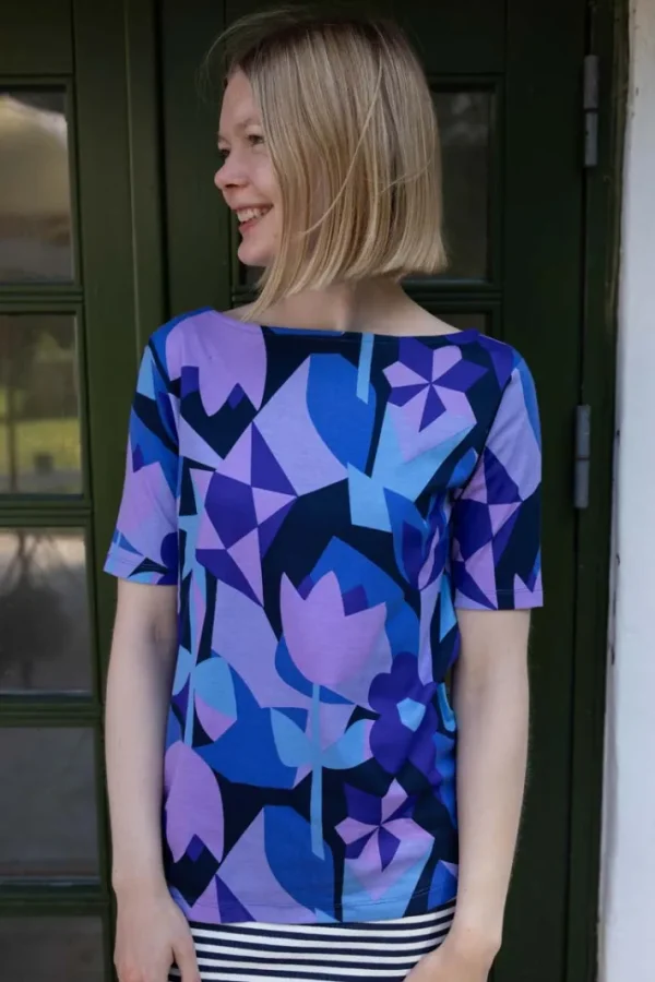 ORGANIC - Daneboat Neck Interlock Tee Dk Navy GEOFLEUR