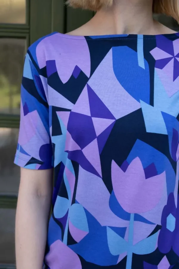 ORGANIC - Daneboat Neck Interlock Tee Dk Navy GEOFLEUR