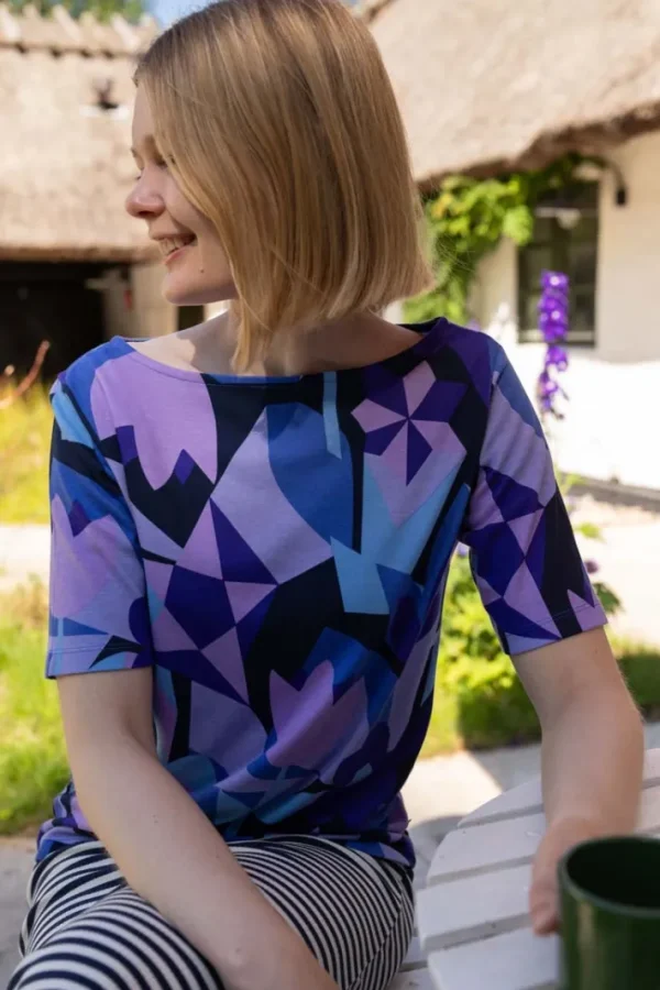 ORGANIC - Daneboat Neck Interlock Tee Dk Navy GEOFLEUR