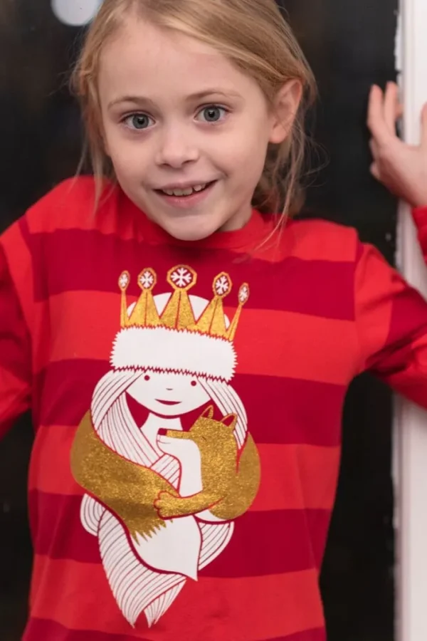 ORGANIC - Danemist Blouse Xmas Red/Burnt Red SNEPRINSESSE