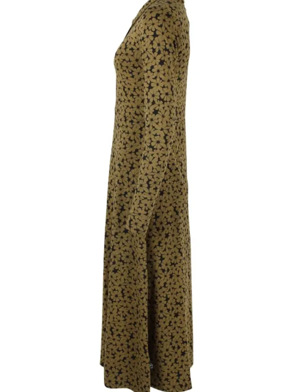 ORGANIC - Danemusical Viscose Slub Dress Olive FLOWERY