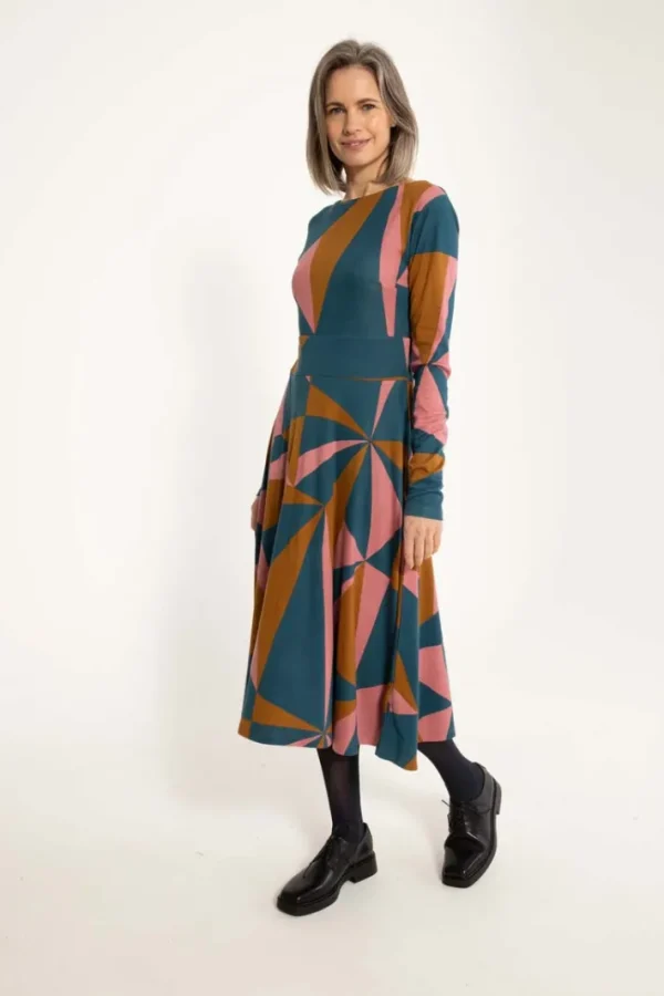 ORGANIC - Danesigrid Interlock Dress Tobacco TRIANGULATE