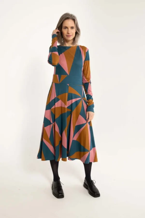 ORGANIC - Danesigrid Interlock Dress Tobacco TRIANGULATE