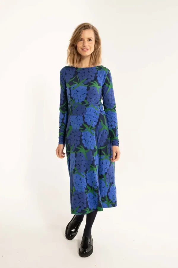 ORGANIC - Danesigrid Viscose Slub Dress Deep Blue MAXIBERRY