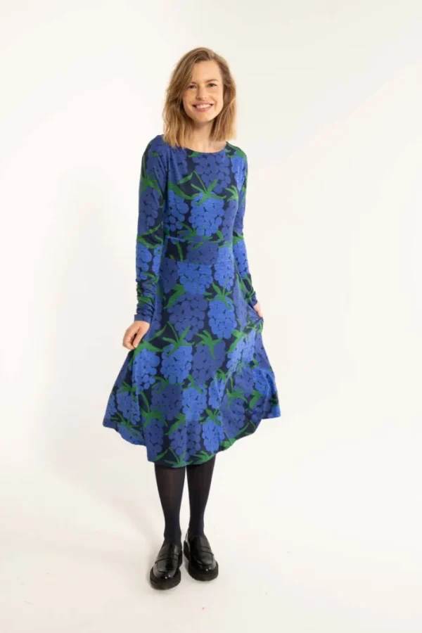 ORGANIC - Danesigrid Viscose Slub Dress Deep Blue MAXIBERRY