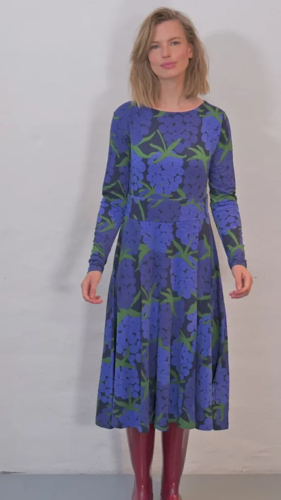 ORGANIC - Danesigrid Viscose Slub Dress Deep Blue MAXIBERRY
