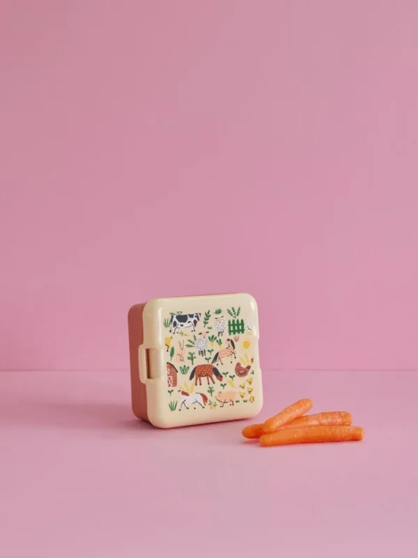 Rice Lille Madkasse Brown Farm Print